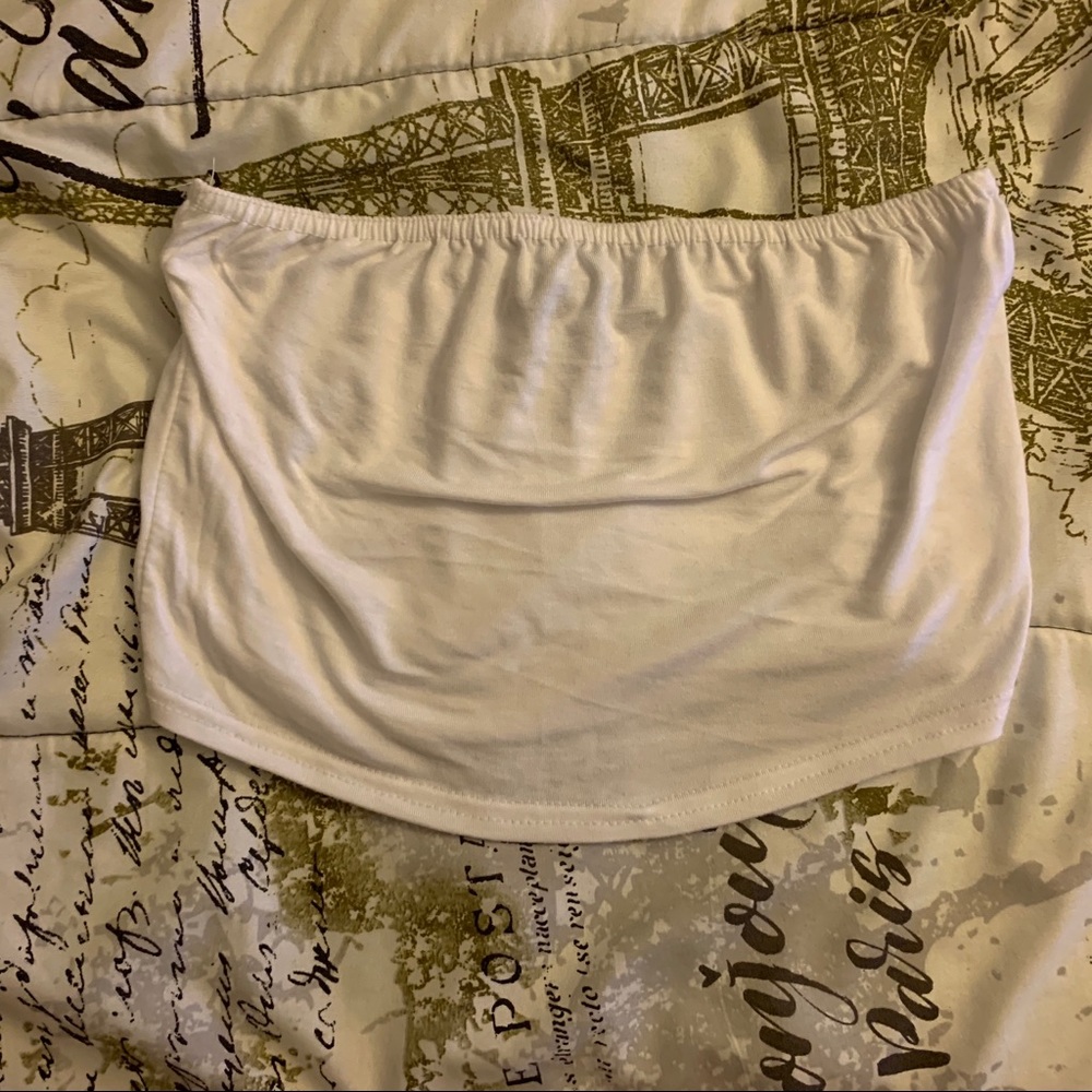 Nasty Gal White Bandeau Crop Top